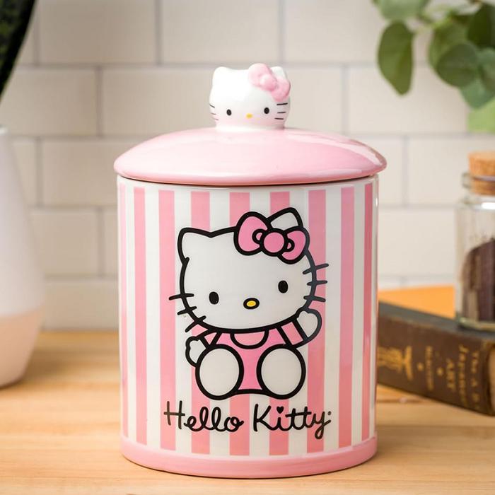 Hello Kitty Hello Kitty Pink Stripe Ceramic Storage Jar Rosas | CL_HK57763