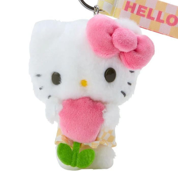 Hello Kitty Hello Kitty Plush Mascot Keychain (Pastel Check Series) Rosas | CL_HK44117