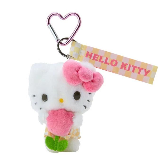 Hello Kitty Hello Kitty Plush Mascot Keychain (Pastel Check Series) Rosas | CL_HK44117