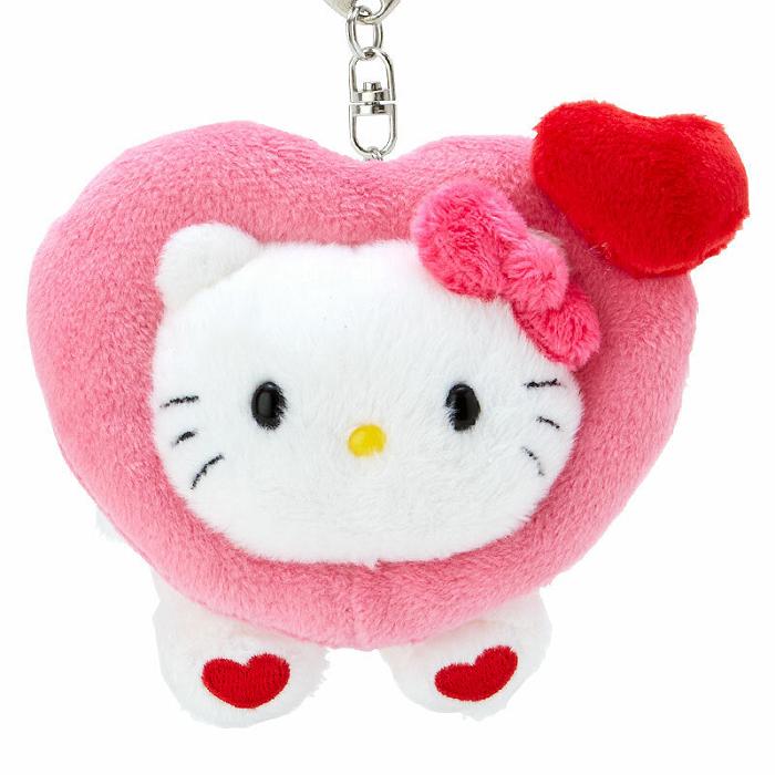 Hello Kitty Hello Kitty Plush Mascot Keychain (Big Heart Series) Rosas | CL_HK99581