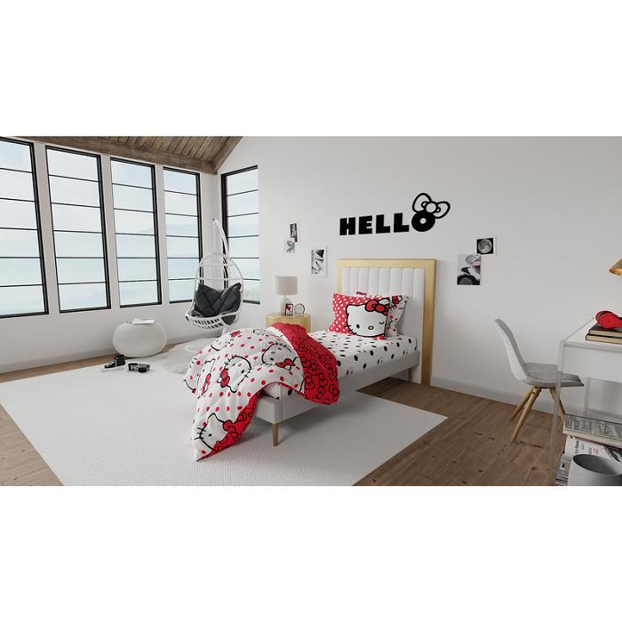 Hello Kitty Hello Kitty Polka Dot Party Bedding Set Negras Blancas | CL_HK63809