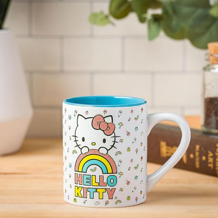 Hello Kitty Hello Kitty Rainbow Glitter Ceramic Mug Azules | CL_HK95683