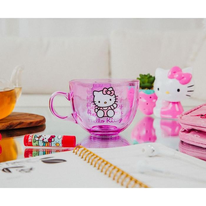 Hello Kitty Hello Kitty Signature Pink Glass Mug Rosas | CL_HK26966