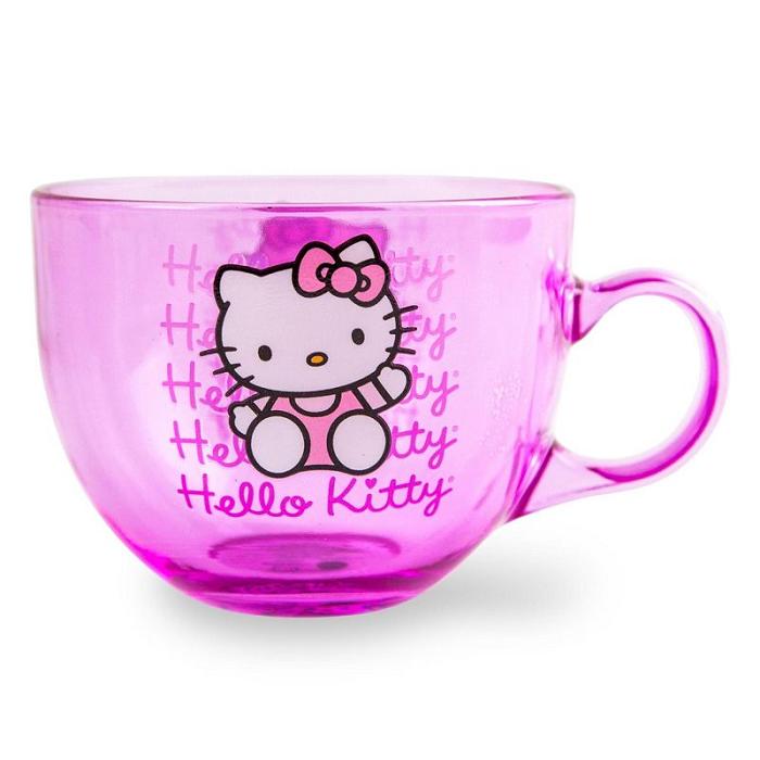 Hello Kitty Hello Kitty Signature Pink Glass Mug Rosas | CL_HK26966