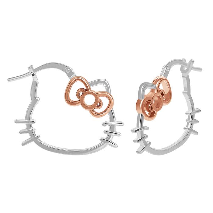 Hello Kitty Hello Kitty Sterling Silver Hoop Earrings Silve | CL_HK91910