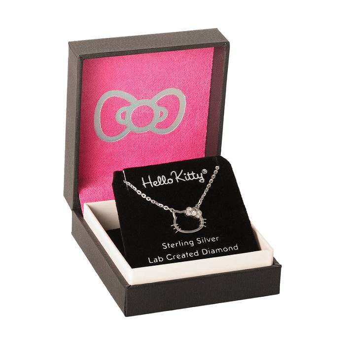 Hello Kitty Hello Kitty Sterling Silver Silhouette Diamond Necklace Silve | CL_HK72641