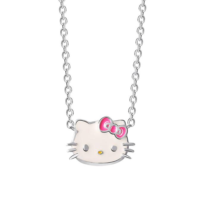 Hello Kitty Hello Kitty Sterling Silver Enamel Necklace Silve | CL_HK73103