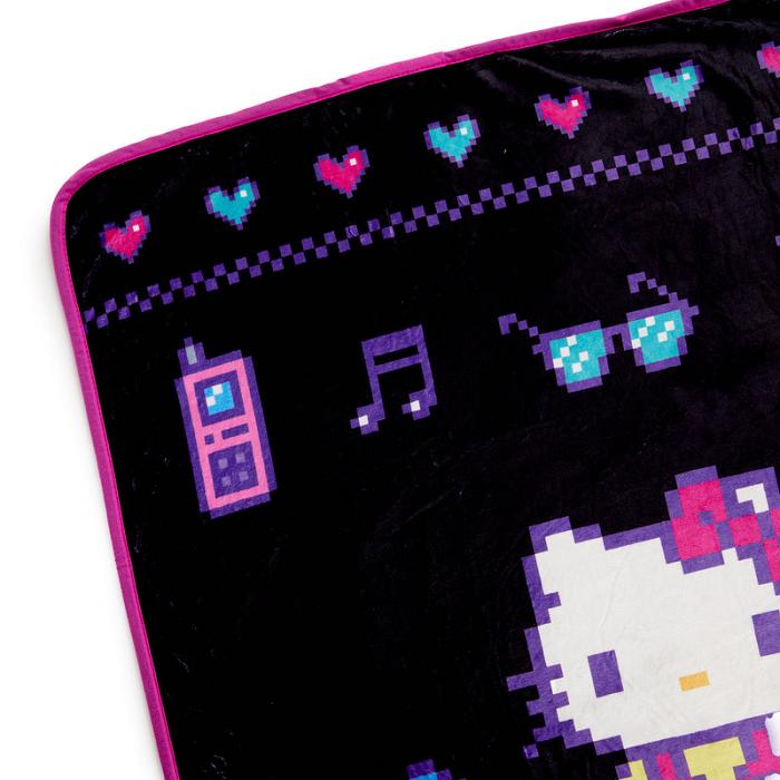 Hello Kitty Hello Kitty Throw Blanket (Retro Pixel Series) Negras Rosas | CL_HK87465