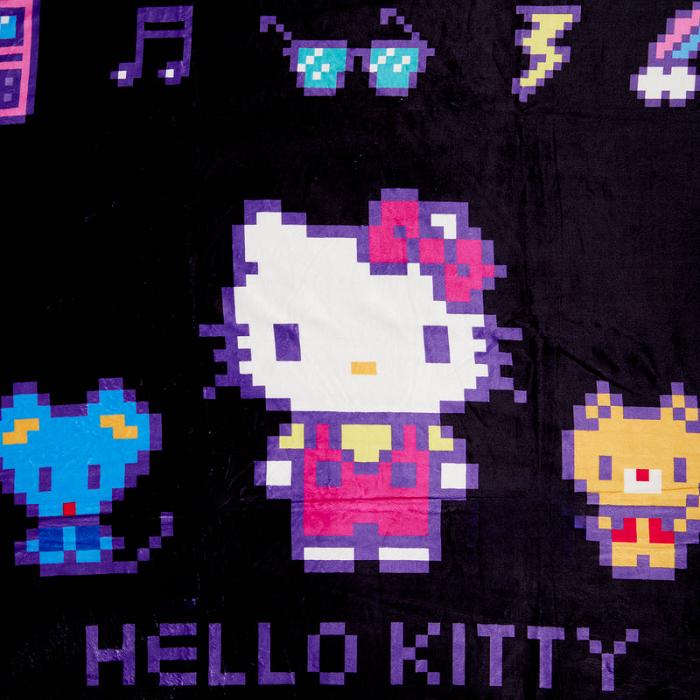 Hello Kitty Hello Kitty Throw Blanket (Retro Pixel Series) Negras Rosas | CL_HK87465