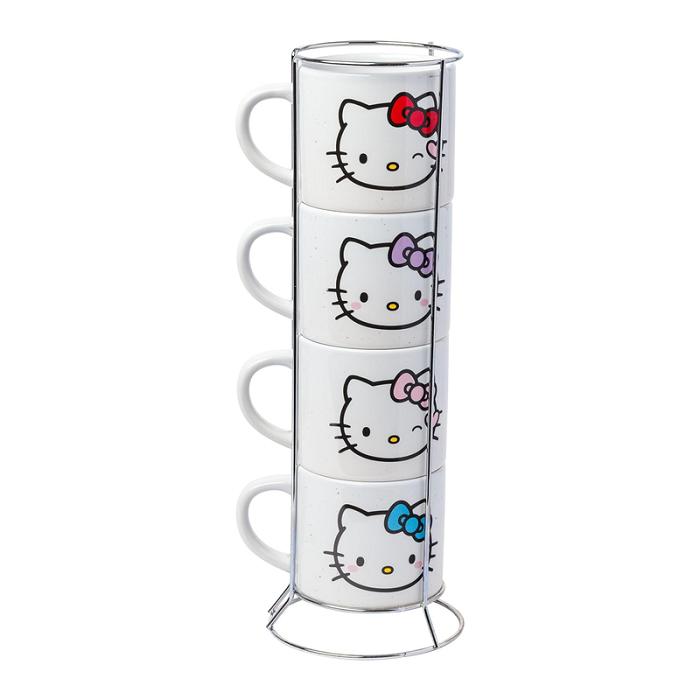 Hello Kitty Hello Kitty Winking Hearts 5-Piece Ceramic Mug Stack Multicolor | CL_HK31344