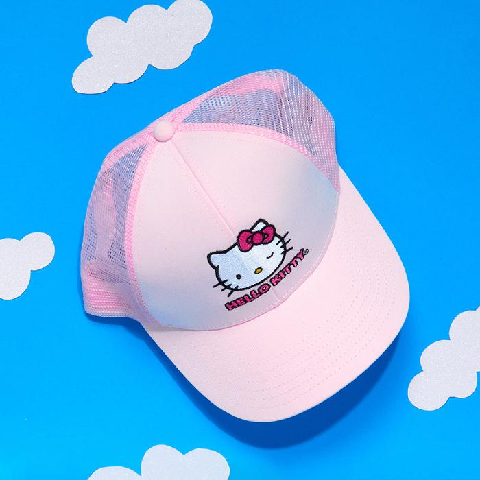 Hello Kitty Hello Kitty Winking Trucker Hat Rosas | CL_HK11718