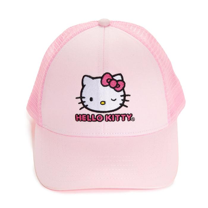 Hello Kitty Hello Kitty Winking Trucker Hat Rosas | CL_HK11718