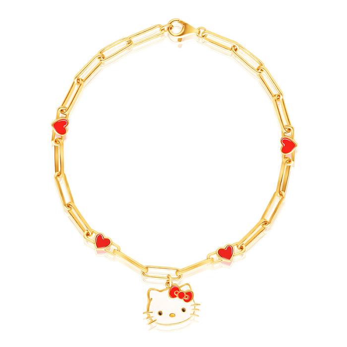 Hello Kitty Hello Kitty Yellow Gold Paperclip Bracelet Doradas | CL_HK85349