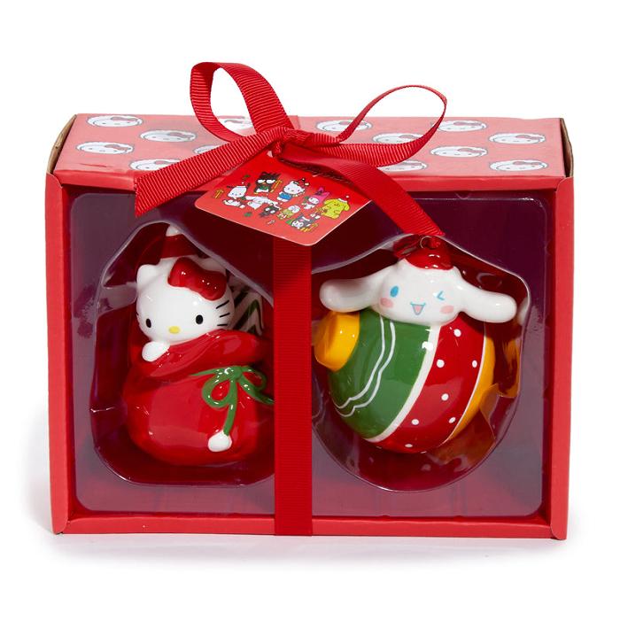 Hello Kitty Hello Kitty and Cinnamoroll 2-pc Holiday Ceramic Ornament Set (Red) Rojas Verde | CL_HK77680