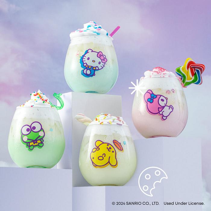 Hello Kitty Hello Kitty and Friends Above the Clouds Stemless Glasses (Set of 4) Multicolor | CL_HK37277