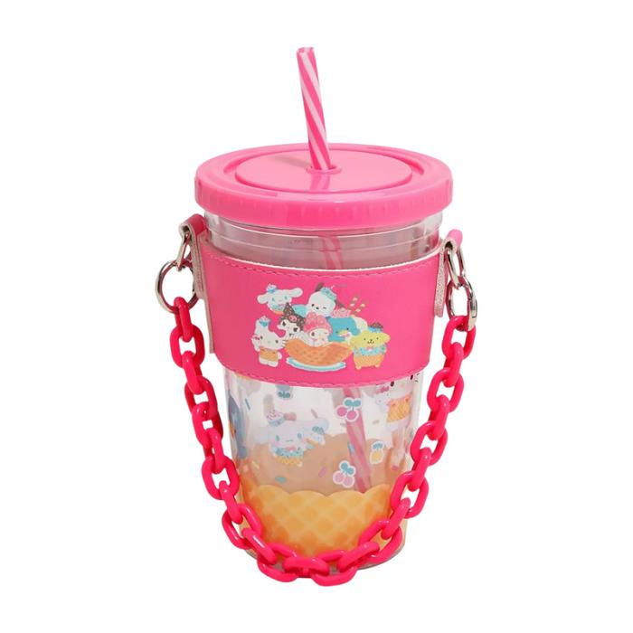 Hello Kitty Hello Kitty and Friends Acrylic Travel Tumbler With Chain Holder Rosas | CL_HK70465