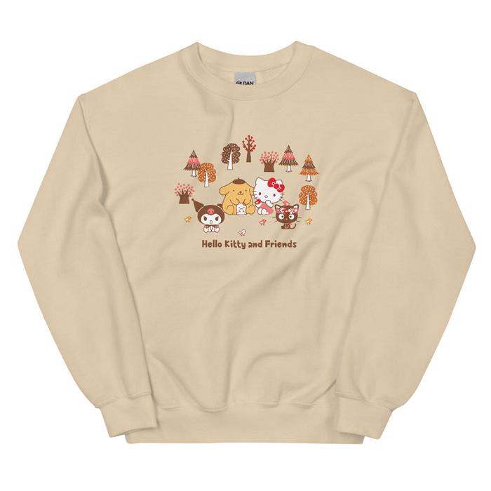 Hello Kitty Hello Kitty and Friends Autumn Woods Classic Crewneck Creme | CL_HK26152