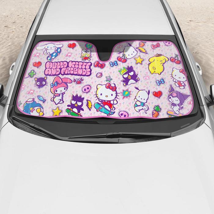 Hello Kitty Hello Kitty and Friends Car Sun Shade (Kawaii Fun) Rosas | CL_HK66194