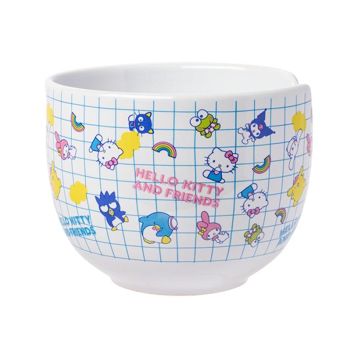 Hello Kitty Hello Kitty and Friends Ceramic Ramen Bowl and Chopstick Set (Color Grid) Azules | CL_HK86334