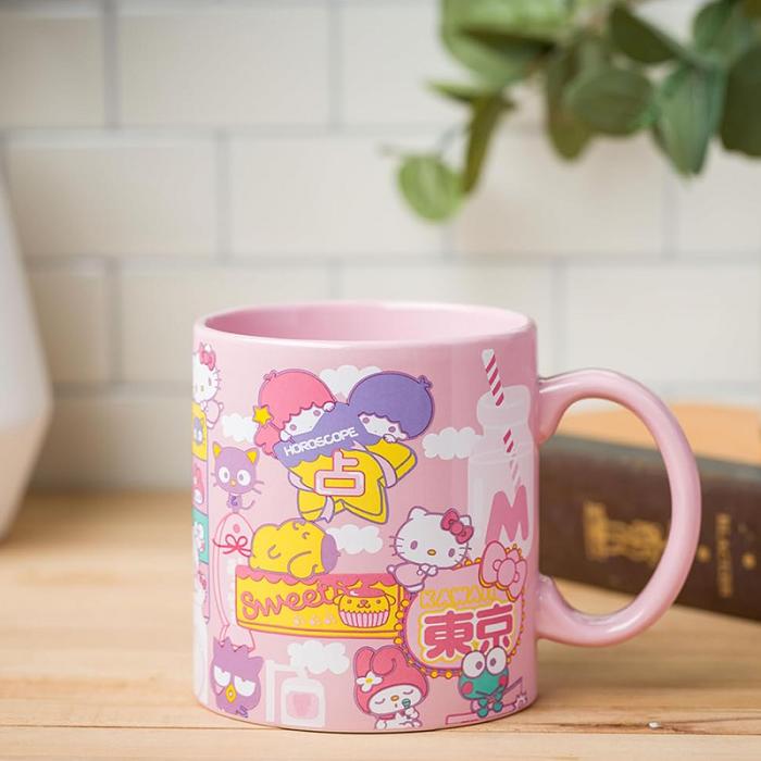 Hello Kitty Hello Kitty and Friends Ceramic Mug (Kawaii Fun) Rosas | CL_HK22973