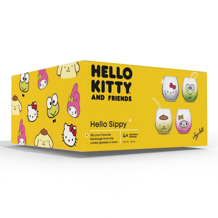 Hello Kitty Hello Kitty and Friends Hello Sippy Stemless Glasses (Set of 4) Multicolor | CL_HK15244