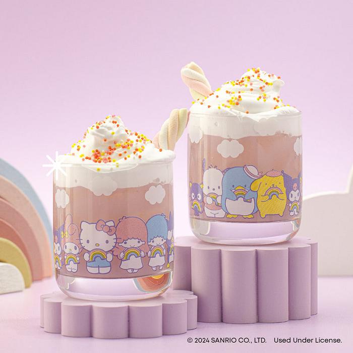 Hello Kitty Hello Kitty and Friends Rainbow Short Drinking Glasses (Set of 4) Moradas | CL_HK58352