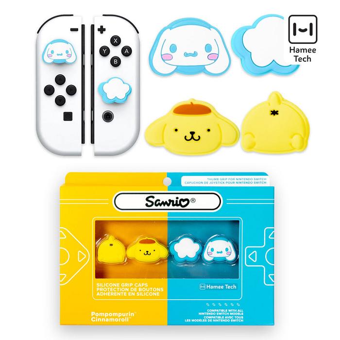 Hello Kitty Hello Kitty and Friends Switch Grip Caps (Cinnamoroll + Pompompurin) Amarillo Azules | CL_HK58120