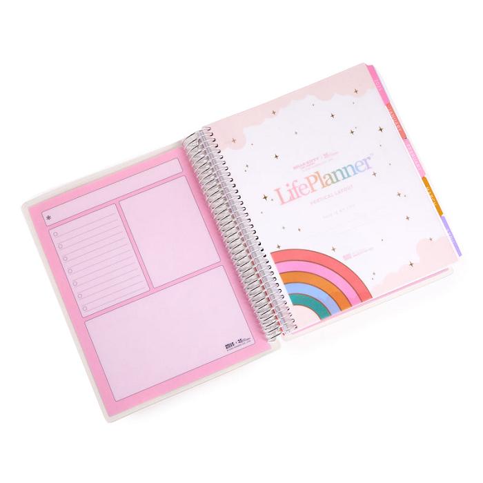 Hello Kitty Hello Kitty and Friends x Erin Condren Rainbow Relaxation 2025 LifePlanner Multicolor | CL_HK12456