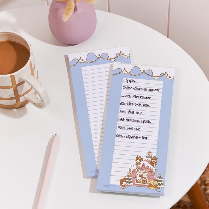 Hello Kitty Hello Kitty and Friends x Erin Condren Holiday List Notepad 2-Piece Set Azules | CL_HK50509