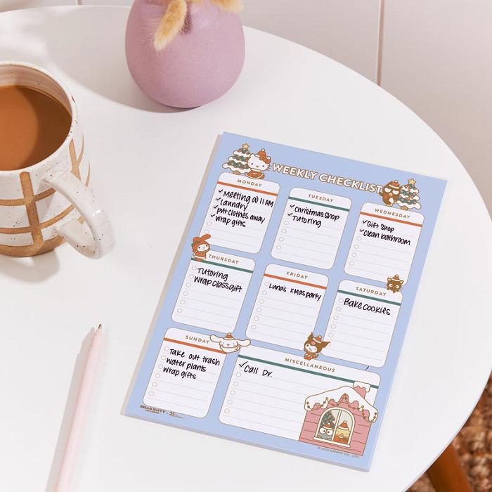 Hello Kitty Hello Kitty and Friends x Erin Condren Holiday Checklist Notepad Azules | CL_HK60102