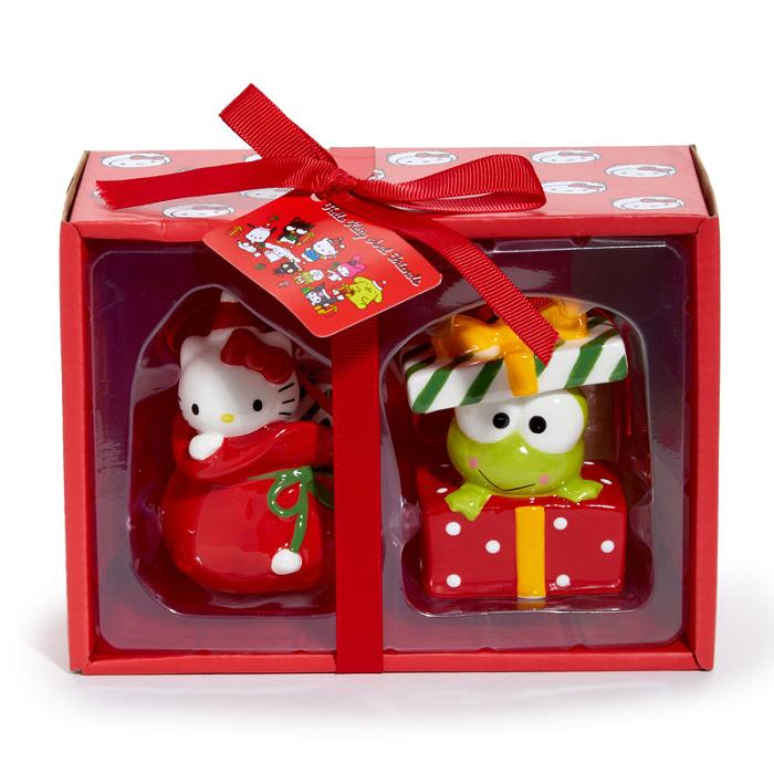 Hello Kitty Hello Kitty and Keroppi 2-pc Holiday Ceramic Ornament Set (Red) Rojas Verde | CL_HK13997