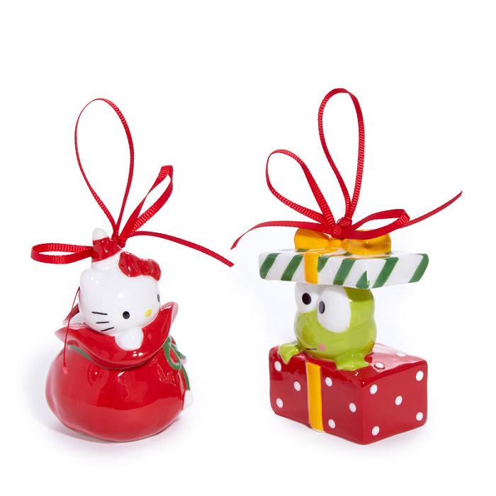 Hello Kitty Hello Kitty and Keroppi 2-pc Holiday Ceramic Ornament Set (Red) Rojas Verde | CL_HK13997