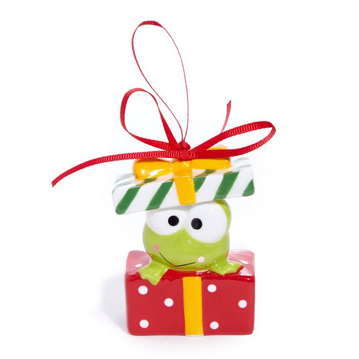 Hello Kitty Hello Kitty and Keroppi 2-pc Holiday Ceramic Ornament Set (Red) Rojas Verde | CL_HK13997