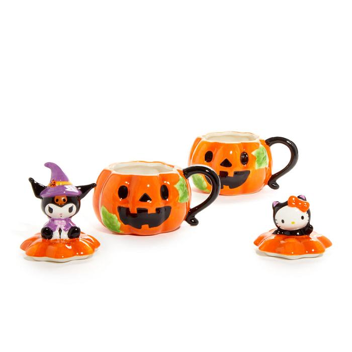 Hello Kitty Hello Kitty and Kuromi Pumpkin Ceramic Mugs Gift Set Naranjas | CL_HK16422