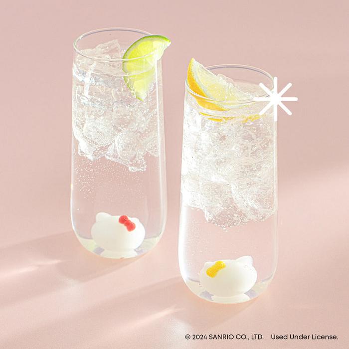 Hello Kitty Hello Kitty and Mimmy 3D Icon Tall Drinking Glasses (Set of 2) Blancas | CL_HK53983