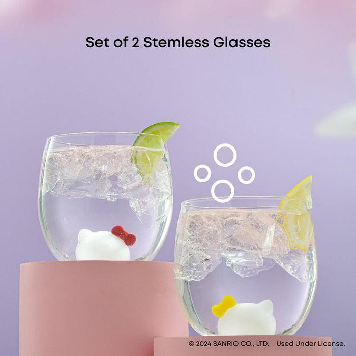 Hello Kitty Hello Kitty and Mimmy 3D Icon Short Drinking Glasses (Set of 2) Blancas | CL_HK28237