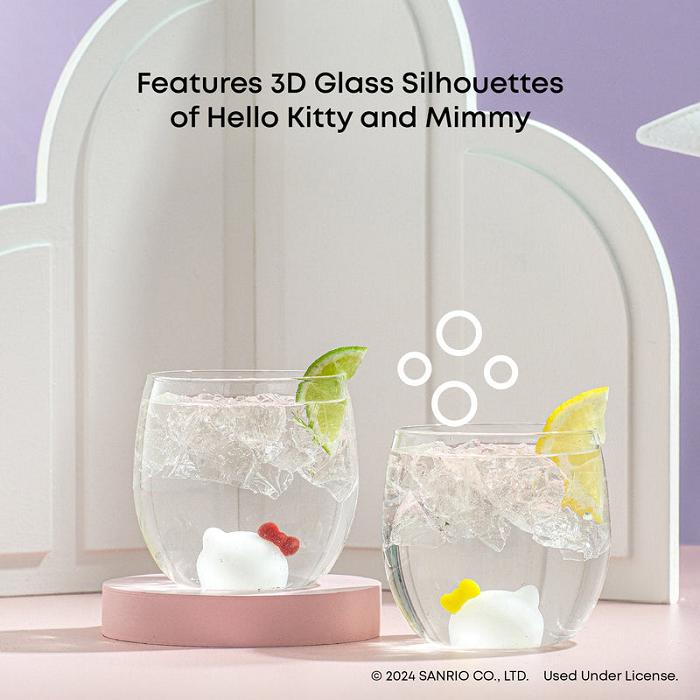 Hello Kitty Hello Kitty and Mimmy 3D Icon Short Drinking Glasses (Set of 2) Silve | CL_HK83473