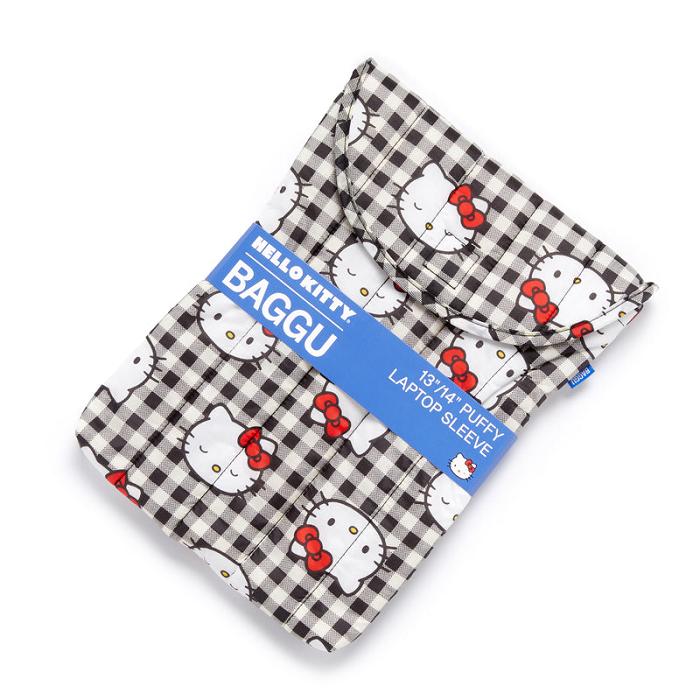 Hello Kitty Hello Kitty x Baggu 50th Anniversary Puffy Laptop Sleeve (Black Gingham) Negras | CL_HK49820