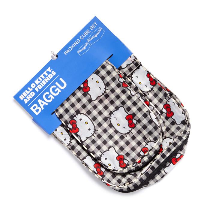 Hello Kitty Hello Kitty x Baggu 50th Anniversary Packing Cube Set (Black Gingham) Negras | CL_HK96927