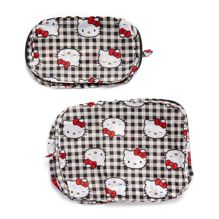 Hello Kitty Hello Kitty x Baggu 50th Anniversary Packing Cube Set (Black Gingham) Negras | CL_HK96927