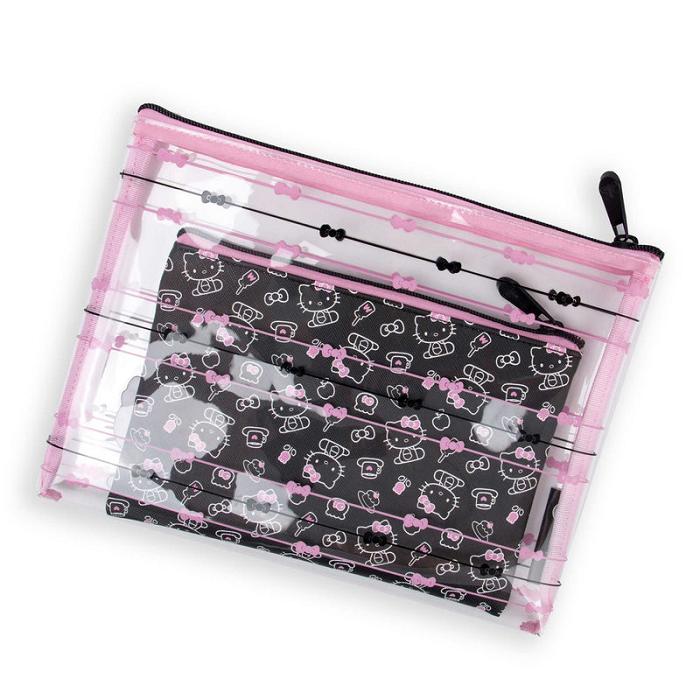 Hello Kitty Hello Kitty x Impressions Slim Pouch Set (Black) Rosas | CL_HK25245