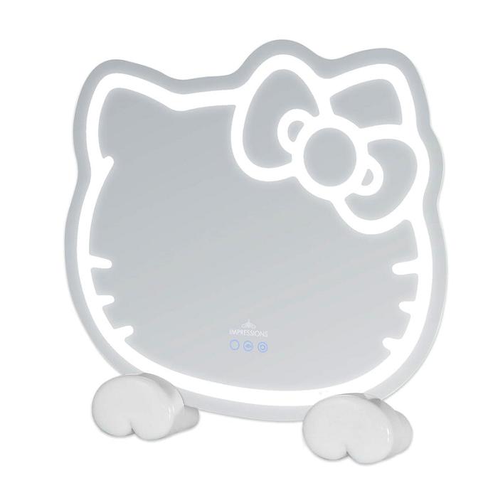 Hello Kitty Hello Kitty x Impressions Vanity RGB Wall Mirror 2.0 W/ Bluetooth Speakers and Specialty Base Blancas | CL_HK44104