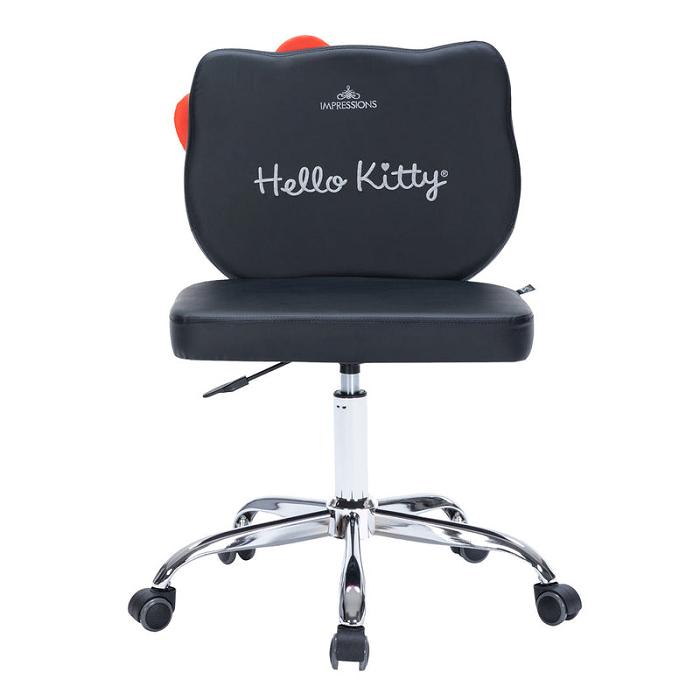 Hello Kitty Hello Kitty x Impressions Vanity Faux Leather Swivel Vanity Chair Negras | CL_HK58865