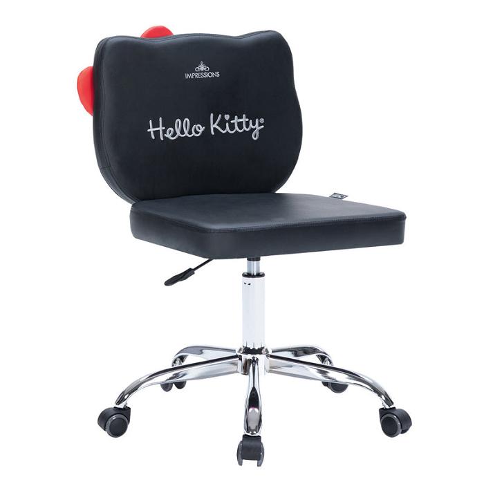 Hello Kitty Hello Kitty x Impressions Vanity Faux Leather Swivel Vanity Chair Negras | CL_HK58865