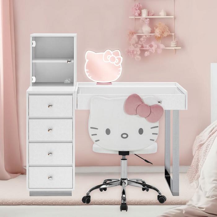 Hello Kitty Hello Kitty x Impressions Vanity SlayStation Duet Vanity Desk Blancas | CL_HK41356