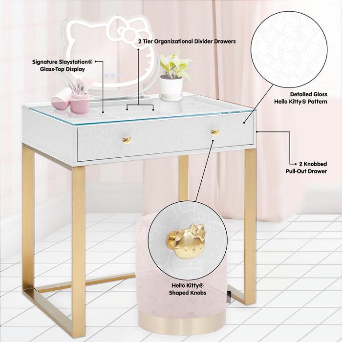 Hello Kitty Hello Kitty x Impressions Vanity SlayStation Mini Vanity Table Doradas | CL_HK46580