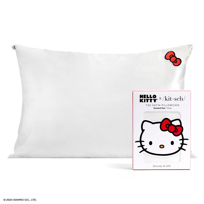 Hello Kitty Hello Kitty x Kitsch Bow Pillowcase (Solid Ivory) Blancas | CL_HK22840