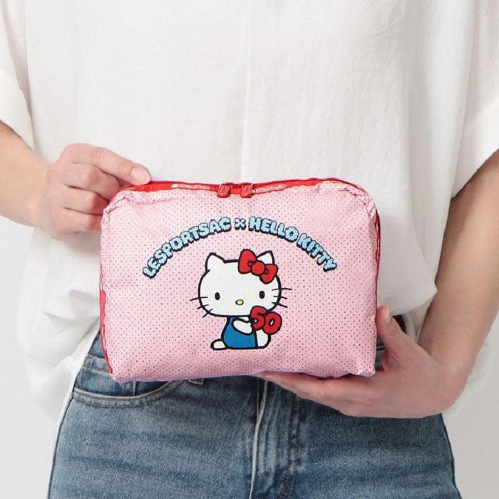 Hello Kitty Hello Kitty x LeSportsac Extra Large Rectangular Cosmetic Bag (Party Time!) Rosas | CL_HK37965