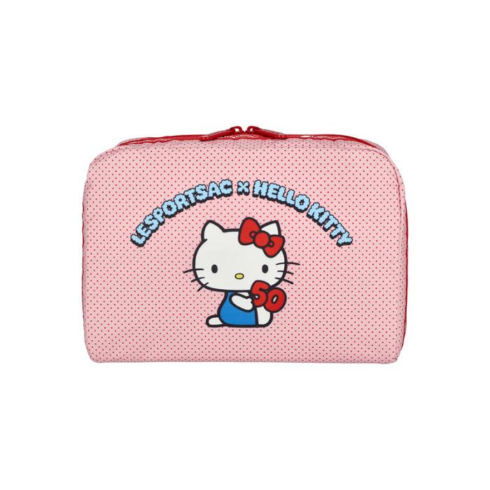 Hello Kitty Hello Kitty x LeSportsac Extra Large Rectangular Cosmetic Bag (Party Time!) Rosas | CL_HK37965