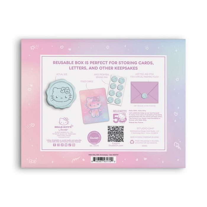 Hello Kitty Hello Kitty x Studio Oh! 50th Anniversary 25-Pc Note Cards & Wax Seals Set Rosas | CL_HK39575